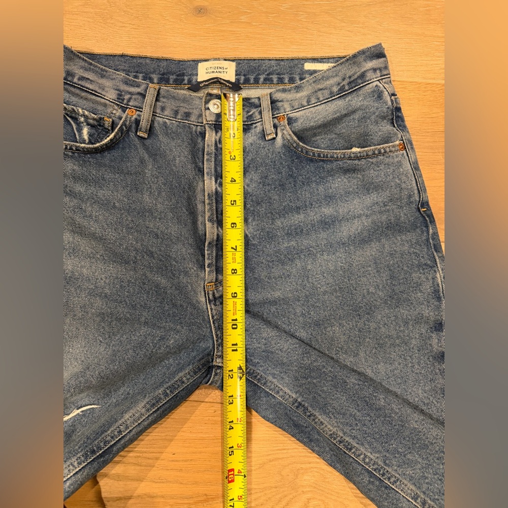 CITIZENS of HUMANITY Sabine Straight Leg High Waist Ripped Blue Jeans Size 29 - Picture 12 of 14